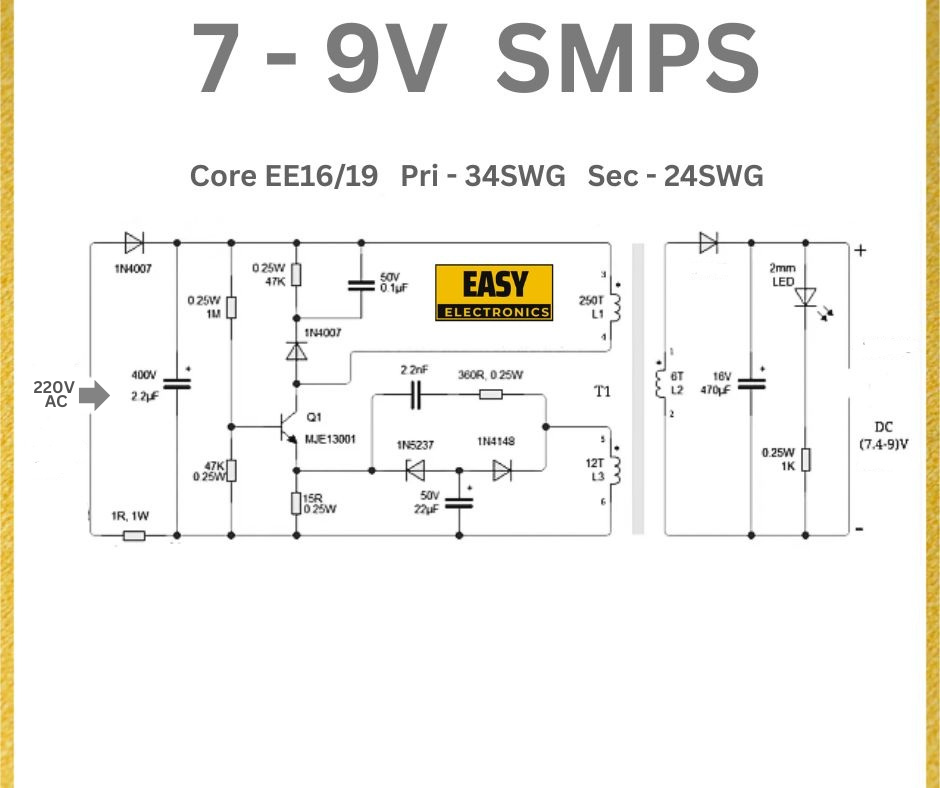 7-9V SMPS Circuit: Design and Analysis Guide for Efficient Power Supply