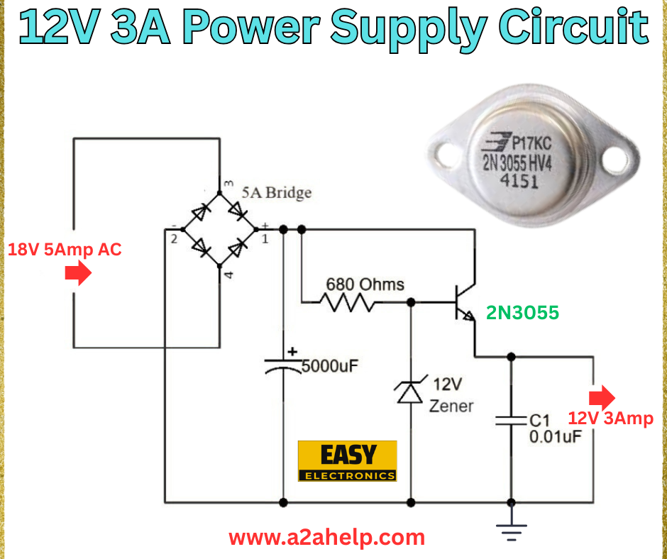12V 3A power supply circuit