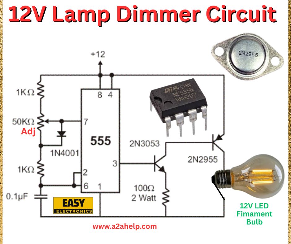 12V lamp dimmer circuit