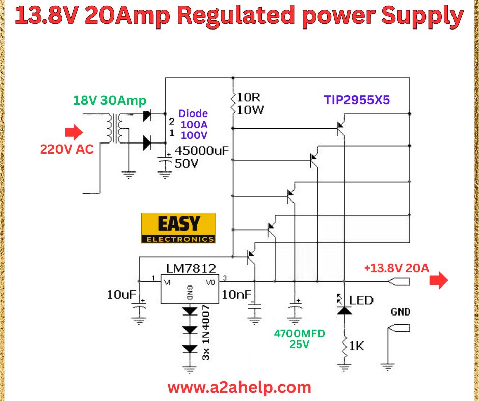 3.8V 20Amp regulated power supply