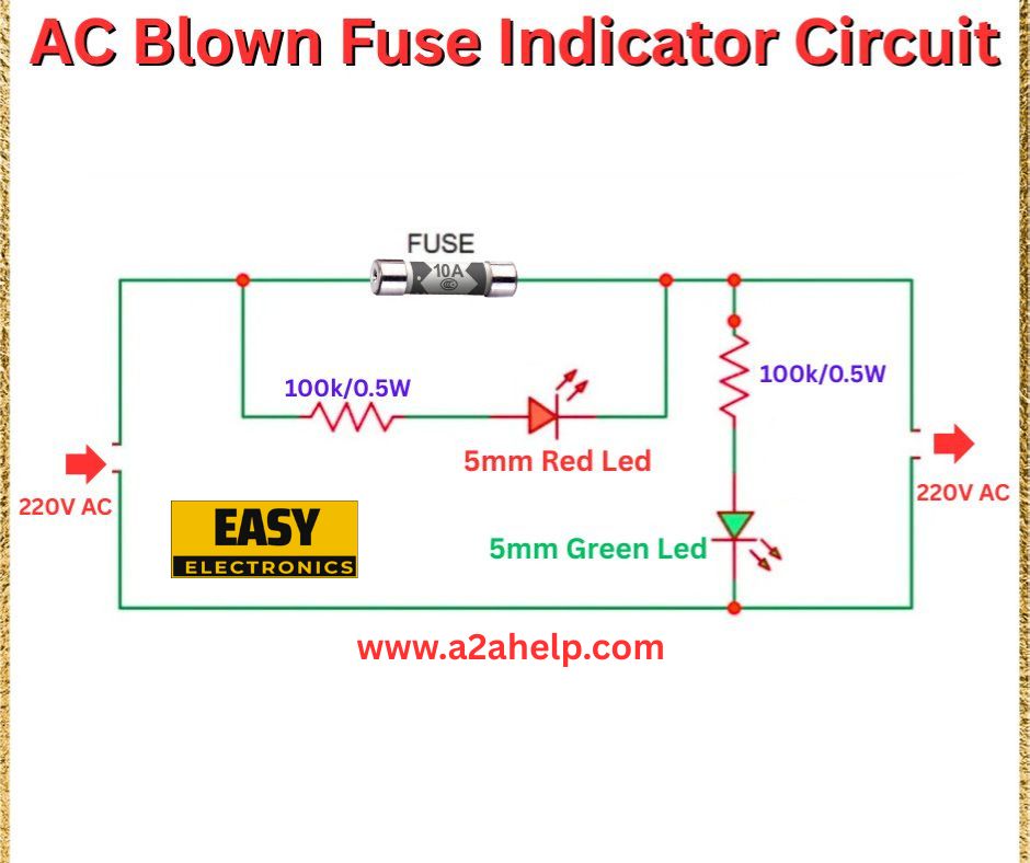AC blown fuse indicator circuit
