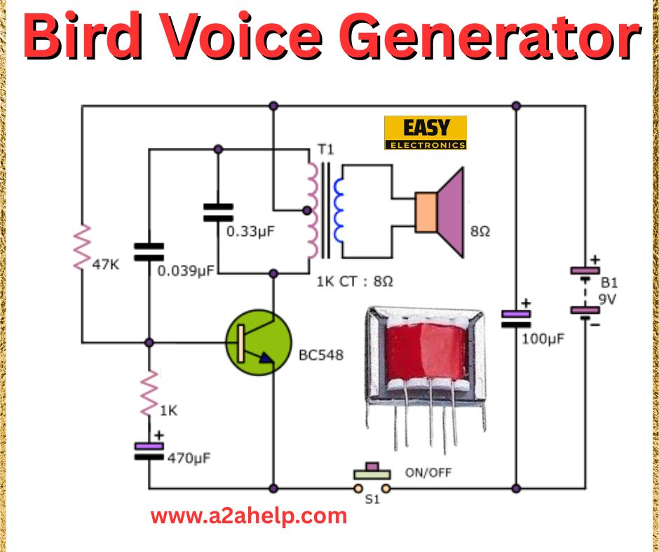 Bird voice generator circuit