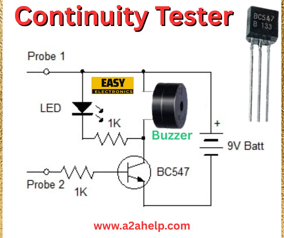 Simple Continuity Tester Circuit