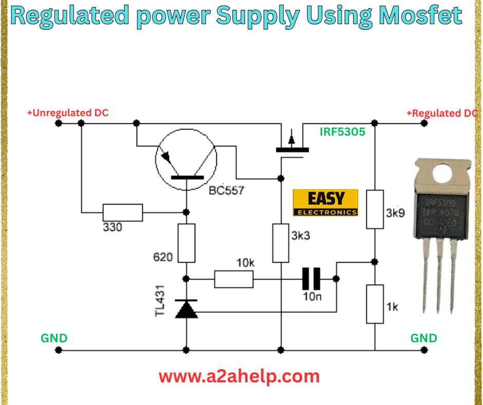 regulated power supply using a MOSFET