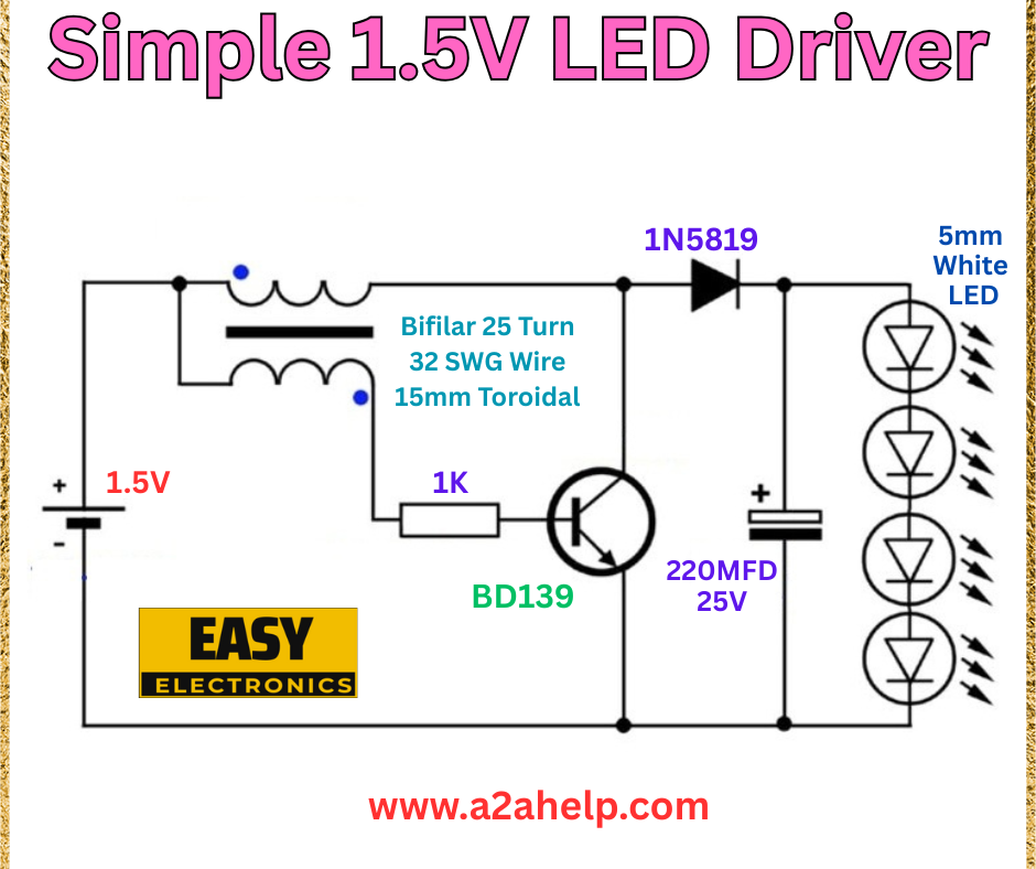 1.5V LED driver circuit