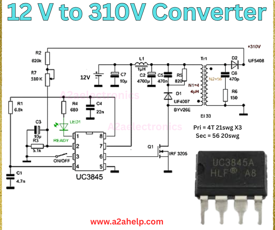 12V to 310V DC Converter