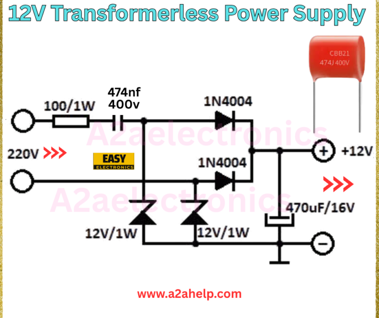 12V Transformerless Power Supply Circuit Explained - Easy Electronics