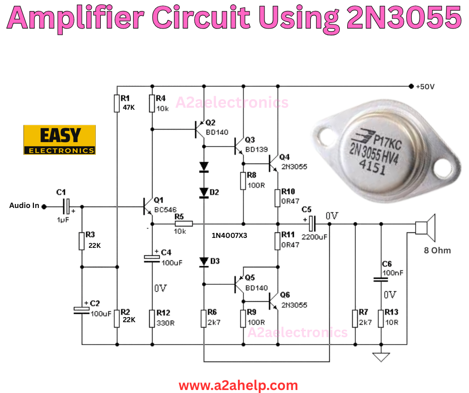 Amplifier Circuit Using 2N3055