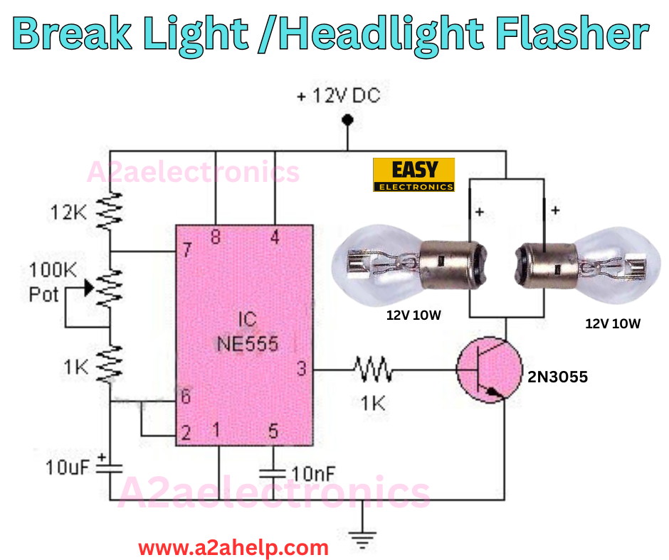 Brake Light or Headlight Flasher Circuit