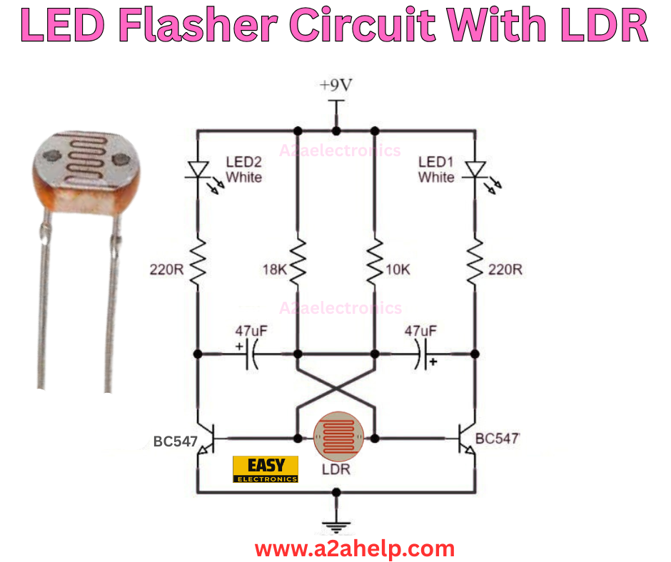 LED Flasher Circuit with LDR