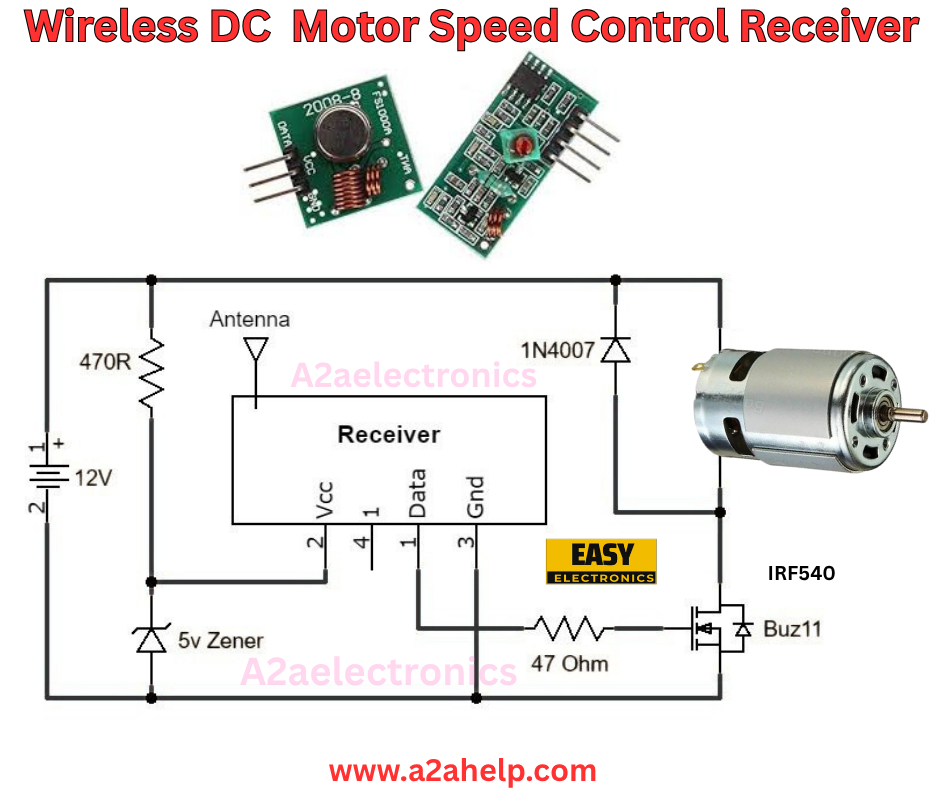Wireless DC Motor Speed Control Receiver Circuit