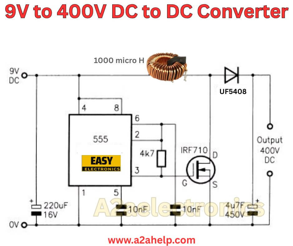 9V to 400V DC to DC Converter
