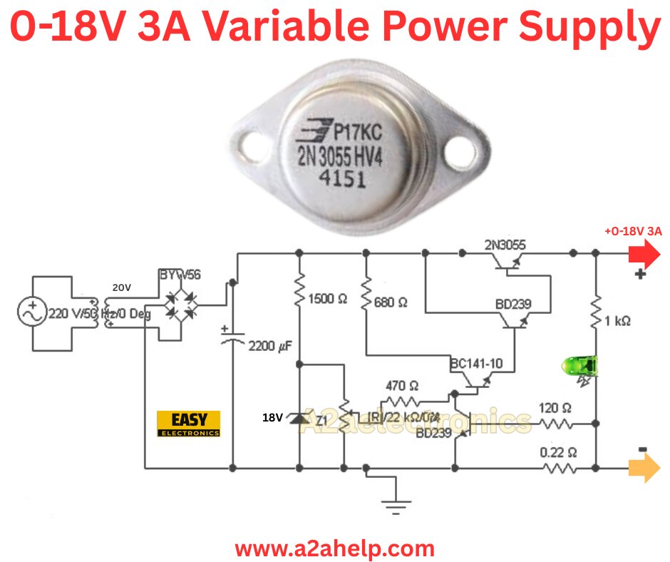 Building a 0-18V 3A Variable Power Supply