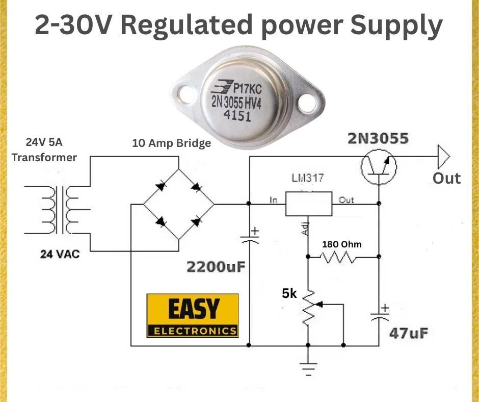 2-30V Regulated Power Supply: Circuit Analysis and Design Guide