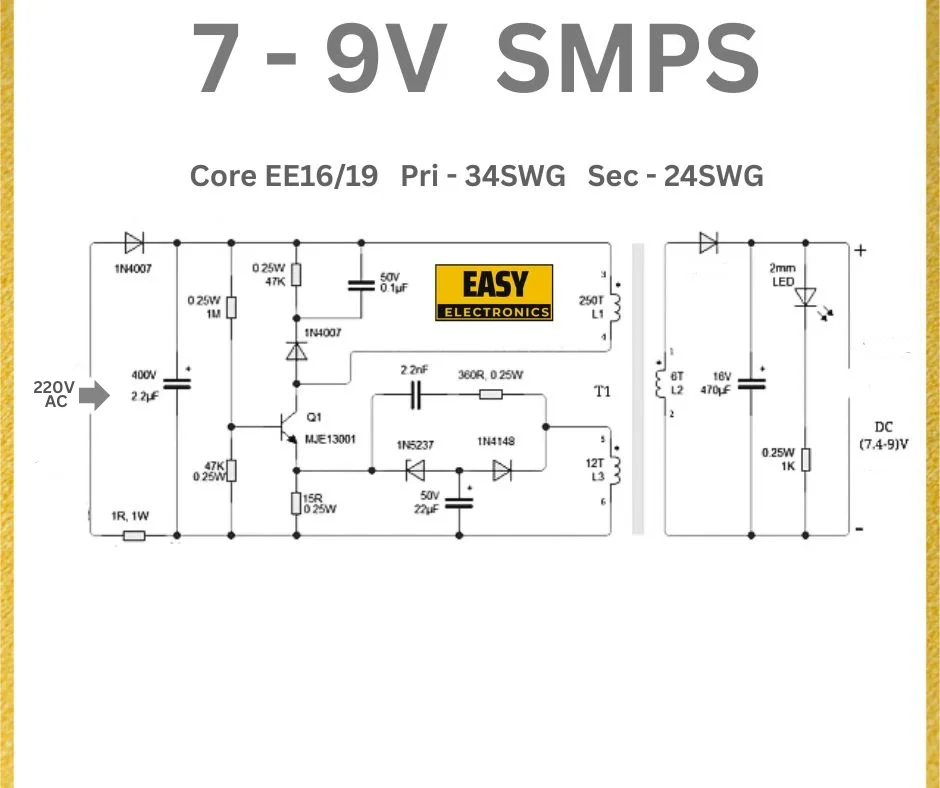 7-9V SMPS Circuit: Design and Analysis Guide for Efficient Power Supply