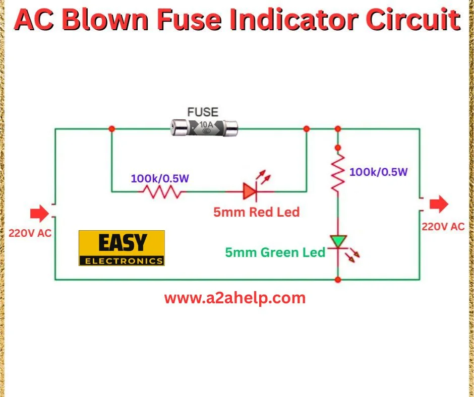 AC blown fuse indicator circuit