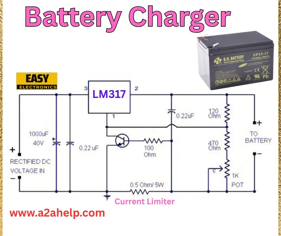 LM317 battery charger circuit