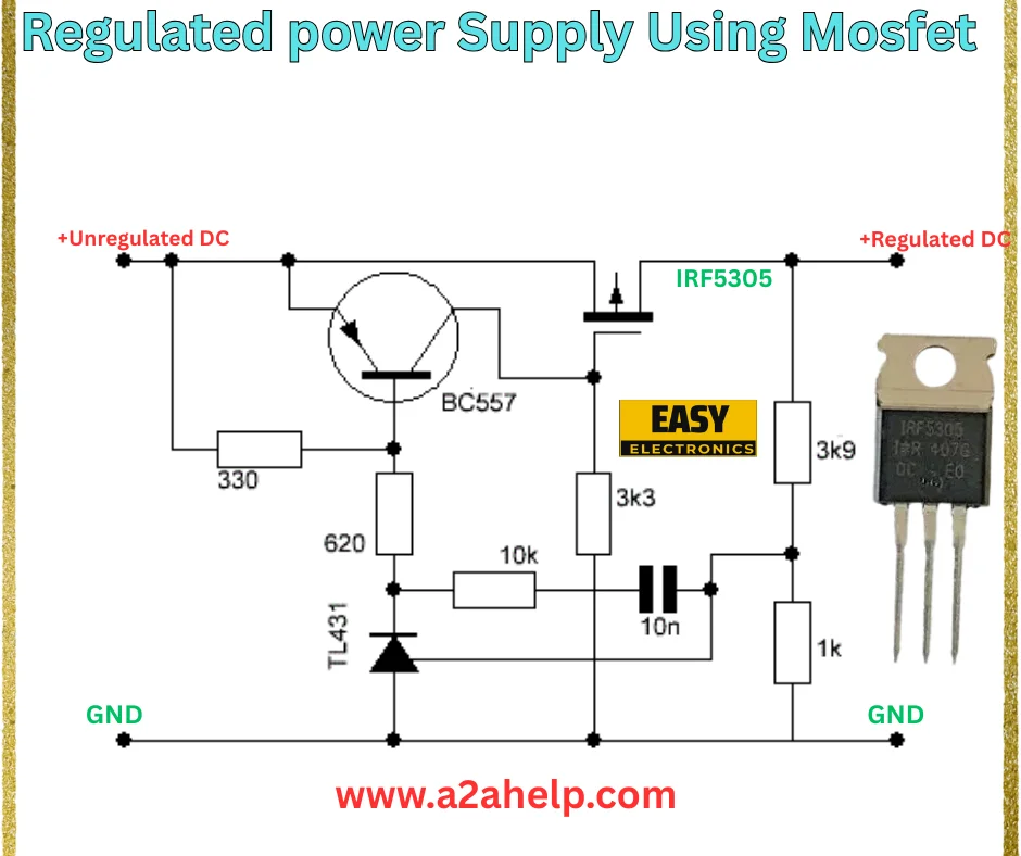 regulated power supply using a MOSFET