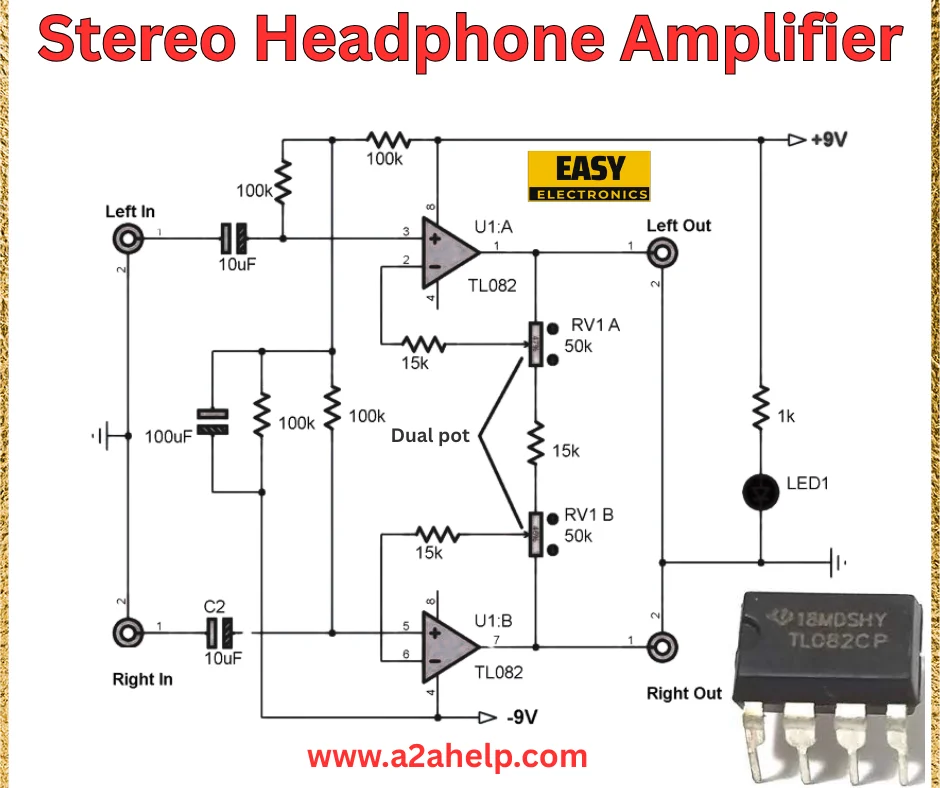 Stereo headphone amplifier