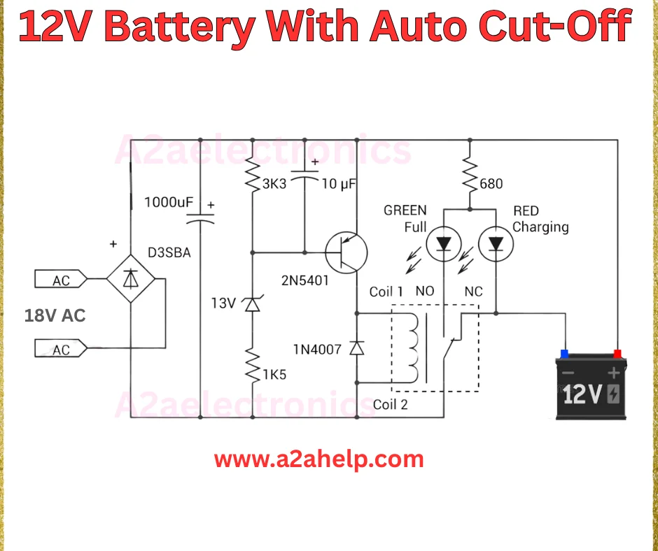 12V Battery Charger with Auto Cut-Off