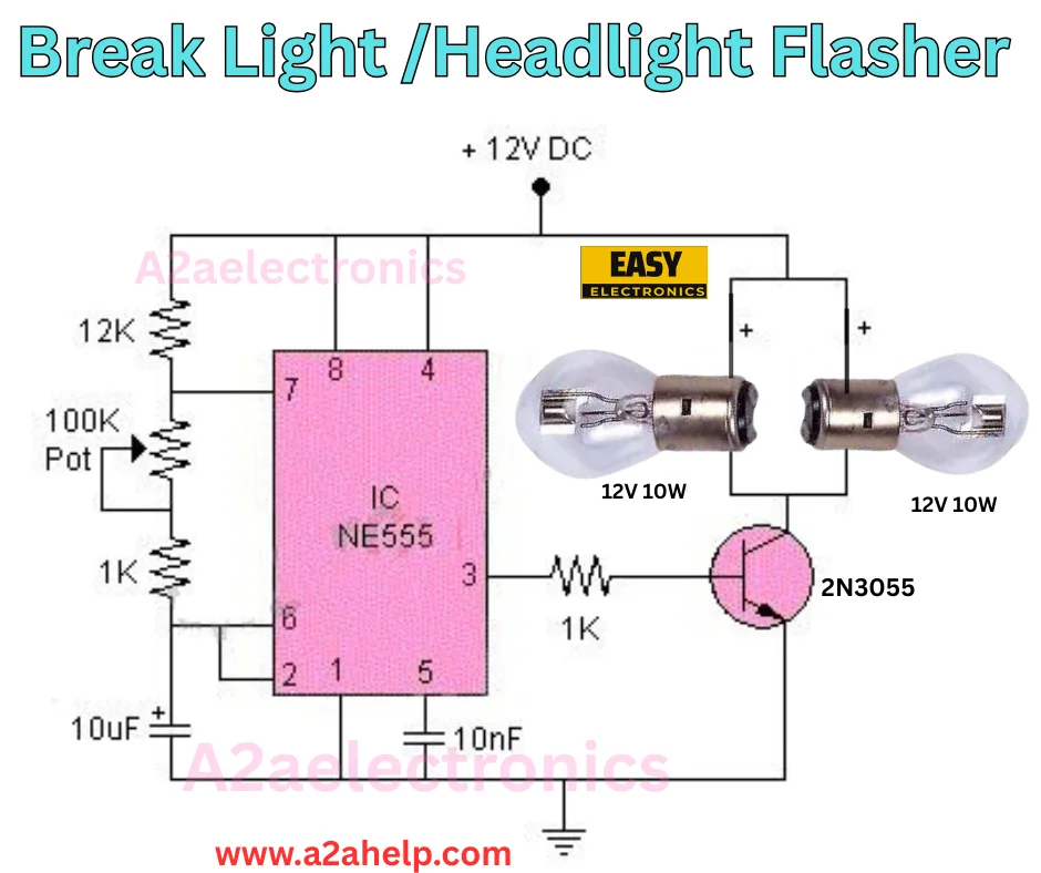 Brake Light or Headlight Flasher Circuit