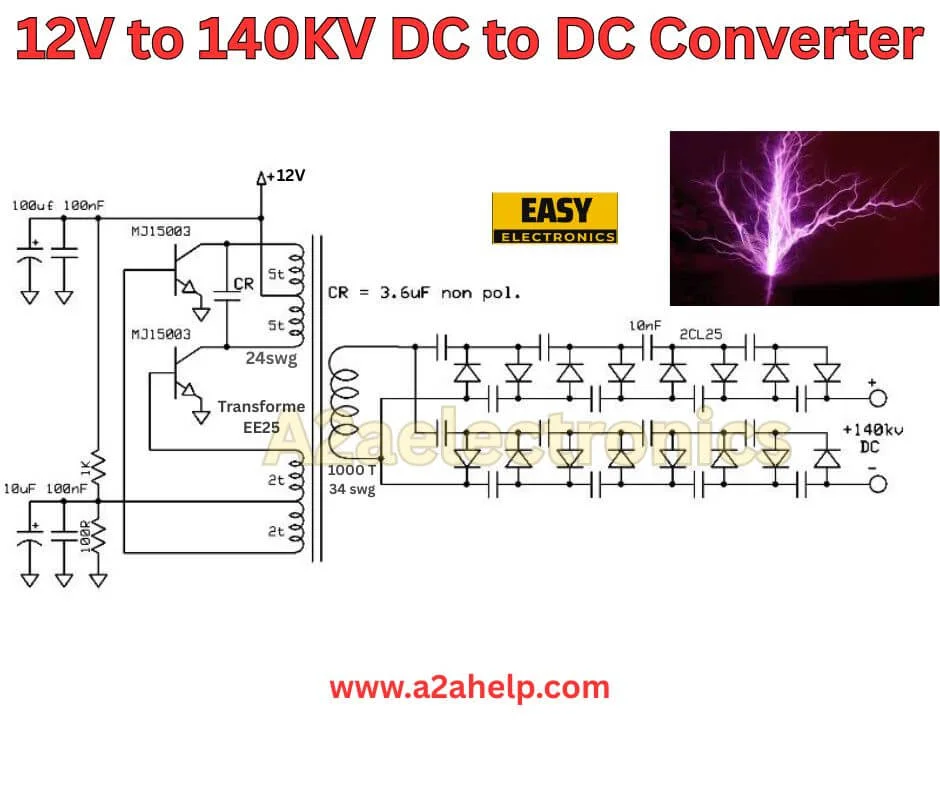 12V to 140KV DC to DC Converter