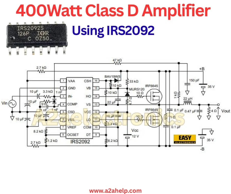 400W Class D Amplifier Using IRS2092