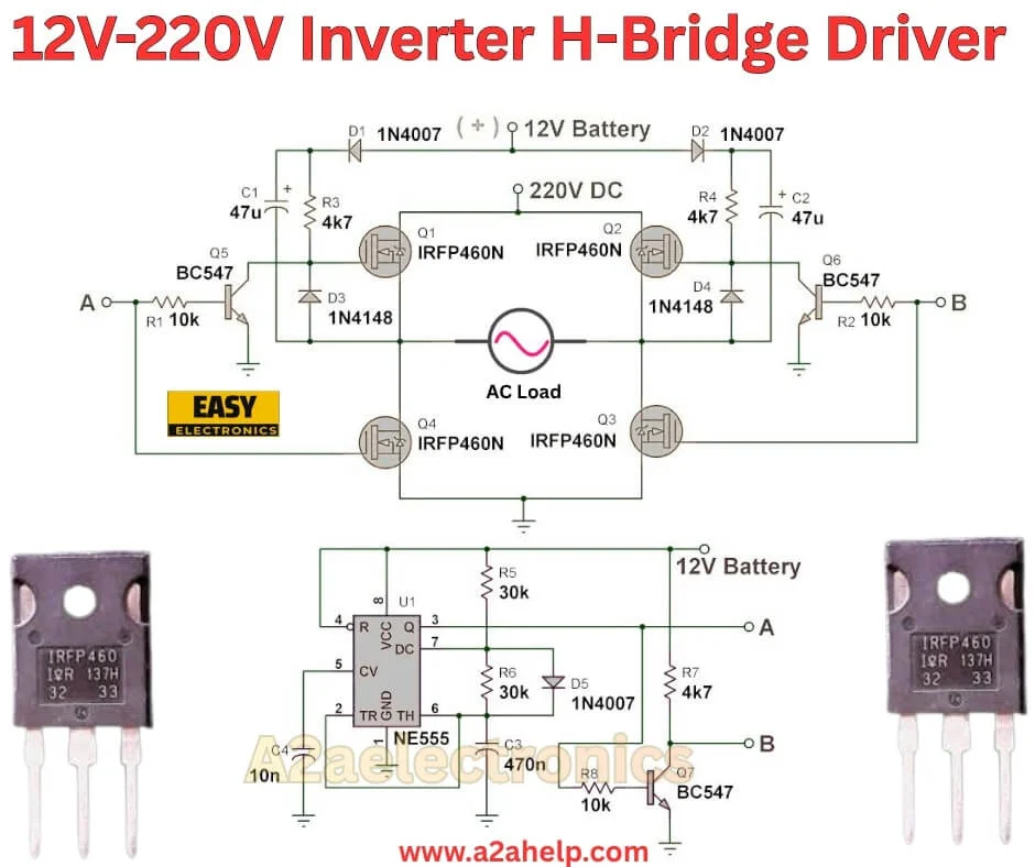12V-220V Inverter H-Bridge Driver