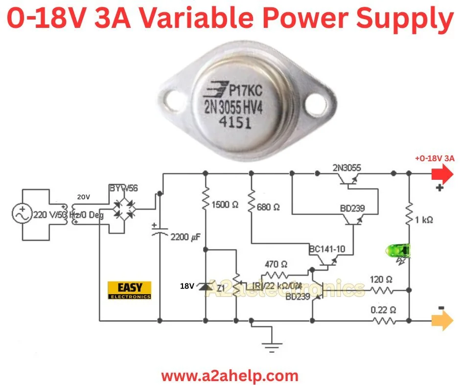 Building a 0-18V 3A Variable Power Supply